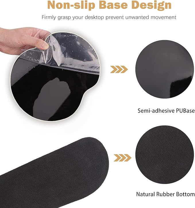ARTSO Large Mouse Pad Ergonomic Keyboard Wrist Rest Support Combo Memory Foam Gel Extended Desk Mat Protector Non-Slip Desk Blotter Dark Blue Marble