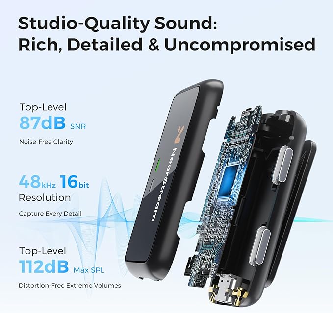 NearStream Professional Interviews EquipmentVM33 2K Streaming Camera &amp AWM20T Wireless Lavalier Microphone Kit for Interviews Podcasts &amp Livestreaming