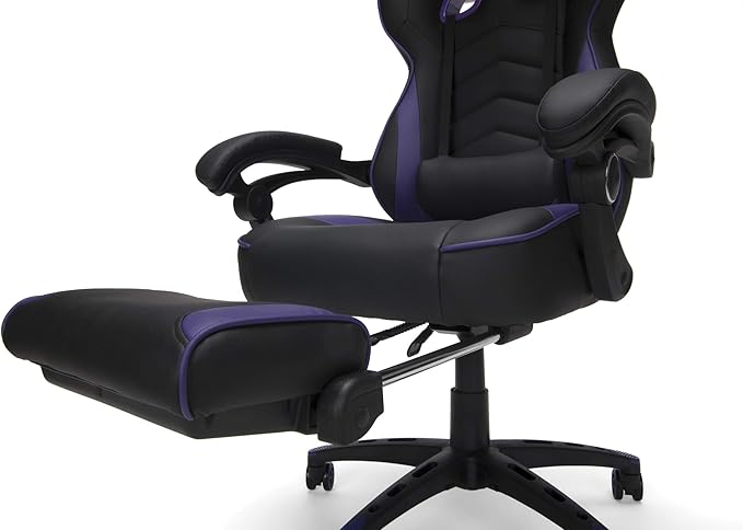 RESPAWN 110 Ergonomic Gaming Chair with Footrest Recliner - Racing Style High Back PC Computer Desk Office Chair - 360 Swivel Adjustable Lumbar Support Headrest Pillow Padded Armrests 2019 Purple