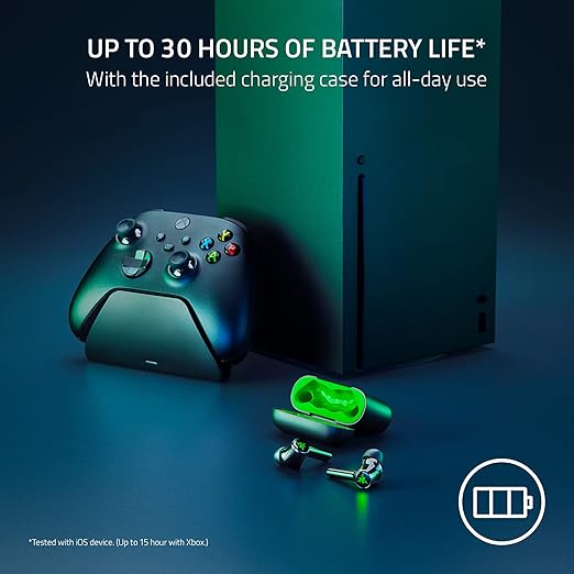 Razer Hammerhead HyperSpeed Wireless Multi-Platform Gaming Earbuds for Xbox Series X|S Xbox One PC Mobile: ANC - Noise Cancelling Mic - Bluetooth 5.2 - RGB Chroma - 30 Hr Battery