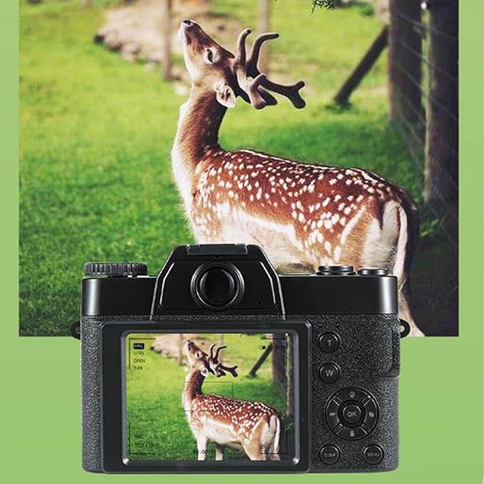 4K HD Digital Camera 48MP Autofocus Webcam Vlogging Camera with 16X Zoom Fill Light 1500mAh Battery Timer Portable Video Camera for Photography Live Streaming