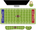 ARTSO Green Desk Mat Set Extended Gaming Mouse Pad with Wrist Rest Support +Keyboard Wrist Rest +Coaster Large Cute Mousepad American Football Field