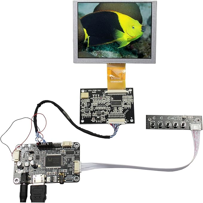 VSDISPLAY 5 ZJ050NA-08C 5 inch 640X480 LCD Screen Work with LCD Controller Driver Board VS-N5V3.1 AT050TN22 Replacement Screen