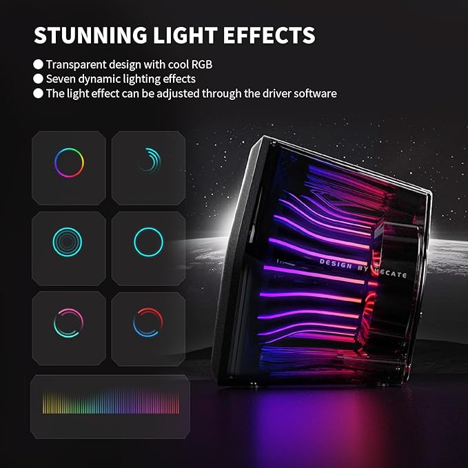 Edifier G2000 Pro 64W Desktop 2.0 Computer Gaming Speakers for PC Laptop Mac Woofer Bluetooth USB 3.5mm AUX Inputs RGB Lights Multimedia Speakers Black