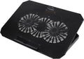 1Pc Laptop Cooler Stand for Laptops Black Ultra Quiet Dual Fans Ergonomic Design USB Powered Material Heat Dissipation