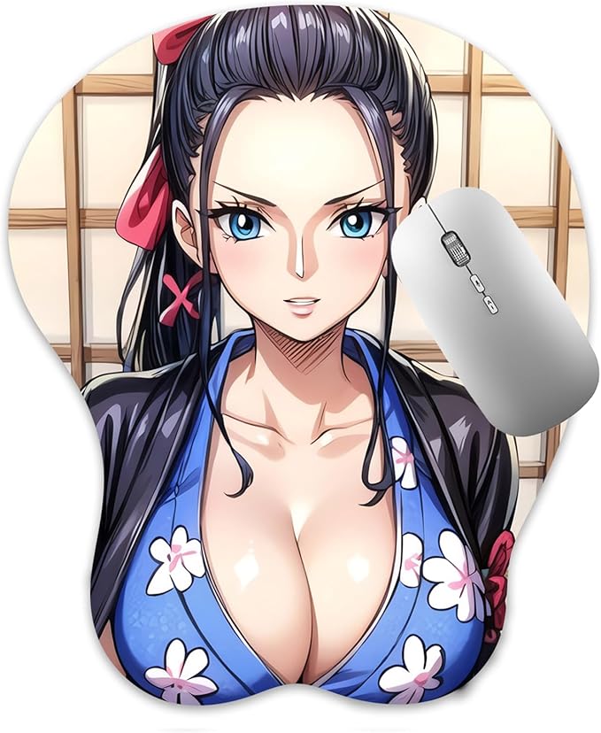3D Mouse Pad Oppai Mousepad with Soft Gel Wrist Rest Anime Manga Gaming Boob pad Anti-Slip Mouse Mat （Nicoo）