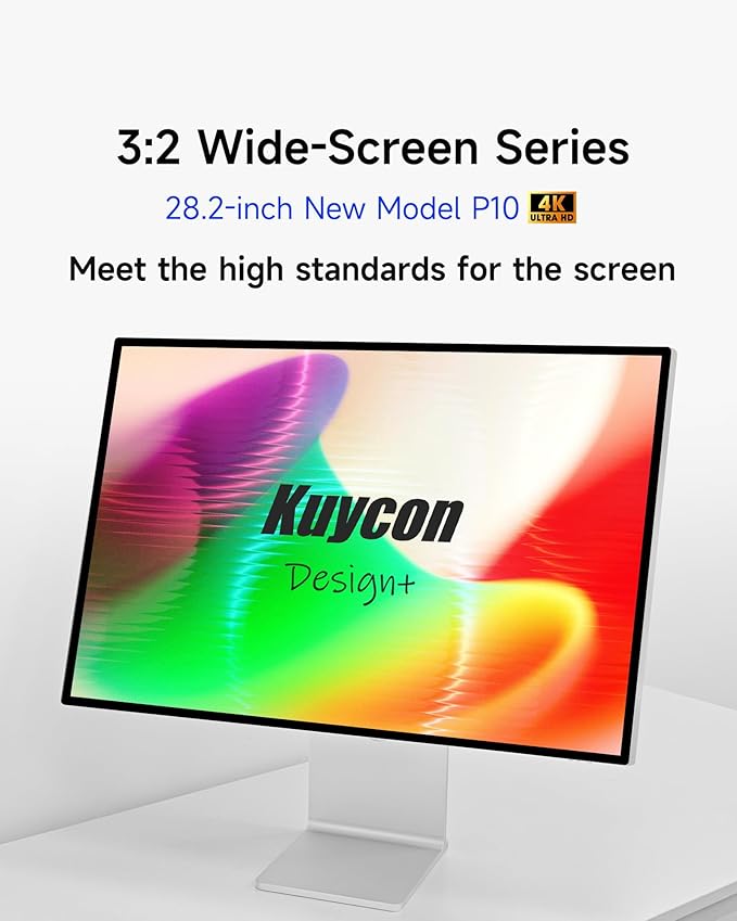 P10 28 inch FHD (3840x2560) 4K Monitor IPS Black Panel 16.70 Million Colors 99% sRGB 8msHDR10G-Sync FreeSync1200:1 ContrastEye CareAnti-GlareHDMIDPVESA (Minimalist - Without Stand)