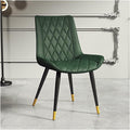 Adjustable Office Computer Chair with Armrest Leather Dining Chairs Living Room Household Stool Foot Backrest Dining Chair(Green-Golden)