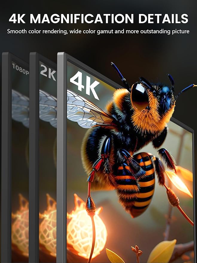 4K Portable Monitor 14.5 IPS Laptop Screen Slim Lightweight 1500:1 Dual USB C HDMI Gaming Display with Speakers Travel Monitor for PC Phone PS5/4 Xbox Switch