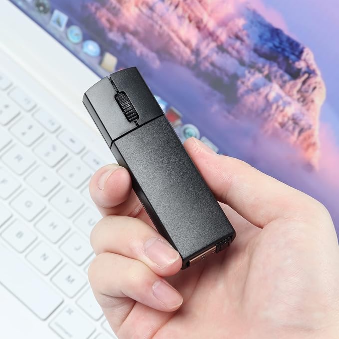 Wireless Mouse 2.4GHz Ergonomic Mouse Small Handheld Finger Mouse 1200DPI Rechargeable Computer Mouse with Mouse BoxPortable Mini Mouse for Laptop Computer