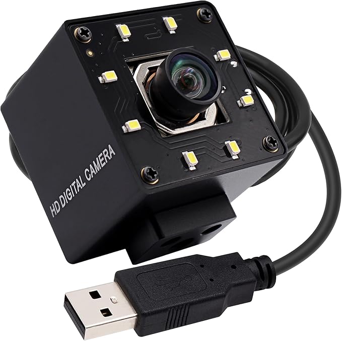 SVPRO 12MP USB Camera with Light 4K 30fps/1080P 120fps High Speed Lightburn Camera IMX577 Low Light USB External Computer Webcam with Wide Angle for PC LaptopLinuxWindowsAndroidMacOS
