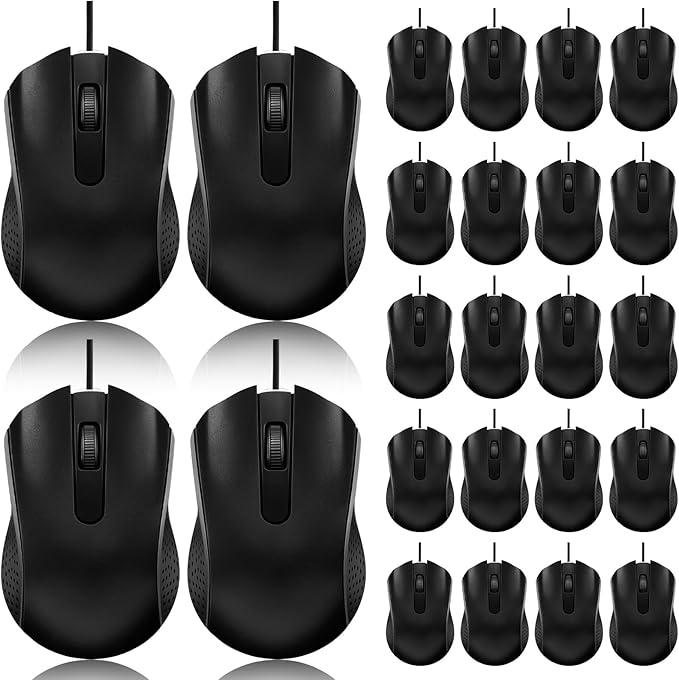 60 Pack Wired Mouse Bulk Computer Mouse Wired with Ergonomic Design Computer Mice Plug and Play USB for Students Teachers Multi Device Compatibility for Classroom Home Office Remote Work (60)