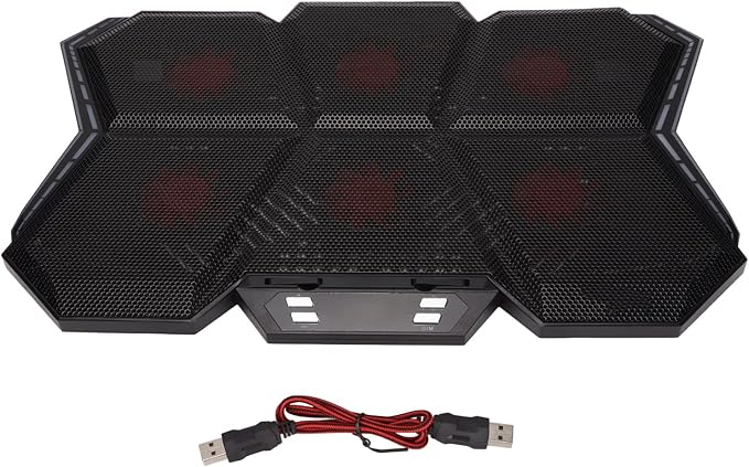 LerLaptop FanLaptop Cooling PadLaptop Cooling Aming Laptop CoolingTablet Cooling PadLaptop Cooler 6 High Speed Silent Fans 2600RPM 12 RGB Modes with LED Sn for 12in to 17in Lap