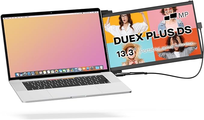 2026 Mobile Pixels Duex Plus DS 13.3 Portable Monitor USB Type-C/HDMI Plug and Play Laptop Screen Extender FHD 1080P Laptop Monitor Compatible with Windows/Mac