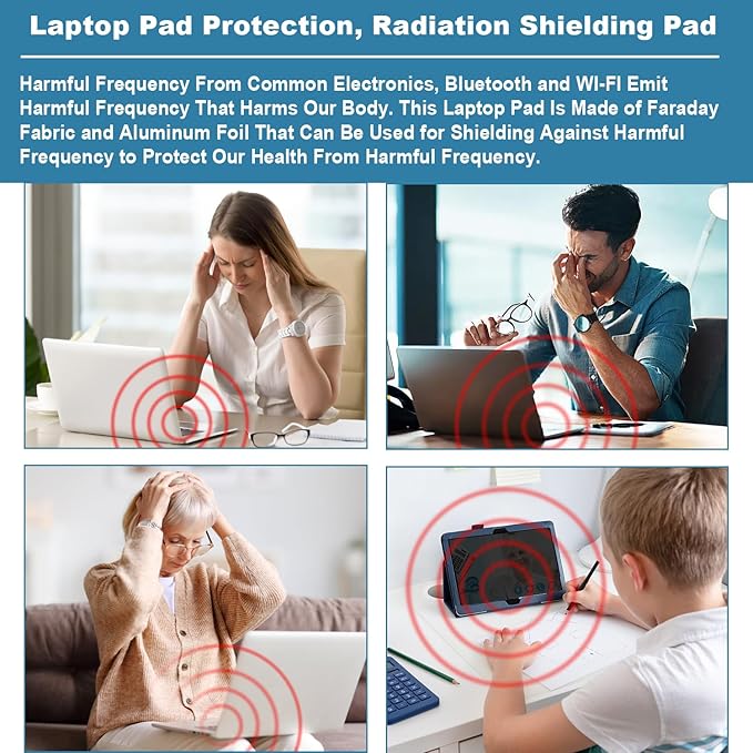 Laptop Pad Protection Heat Shielding Laptop Pad EMI Blocker Lap Desk Protector Portable Heat Blocker for Laptop Tablets and Phones (12-16)
