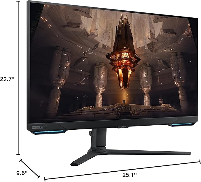 SAMSUNG 28” Odyssey G70B Series 4K UHD Gaming Monitor IPS Panel 144Hz 1ms HDR 400 G-Sync and FreeSync Premium Pro Compatible Ultrawide Game View LS28BG702ENXGO Black