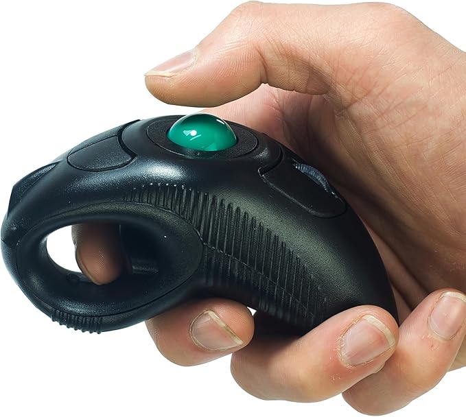 YUMQUA Finger Handheld Mouse Trackball Mouse Wireless 2.4GHz USB Wireless Fingertip with Roller Ball Hand Held Air Mice Track Ball Thumb Ring Mice for PC Laptop Mac Computer