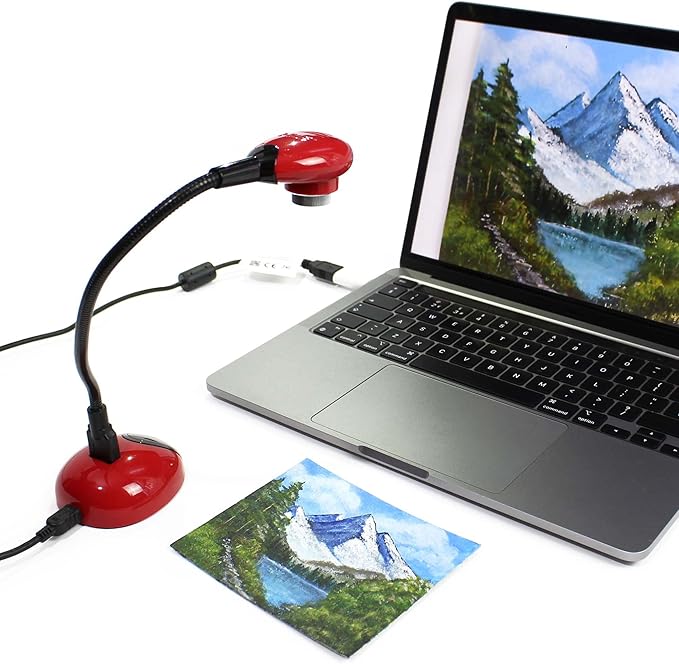 HUE HD Portable USB Video Conferencing Camera. Use as a Webcam for Live Streaming or a Document Camera for Teaching: Windows macOS Chromebook Linux Compatibility (Red with Carry Case)