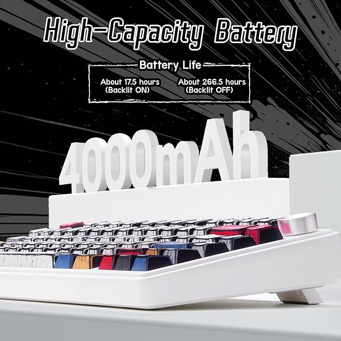 Aula F75 Wireless Mechanical KeyboardCreamy Keyboard with RGB Backlit Hot Swappable 81 Keys 75% Layout Gaming Keyboard Bluetooth/2.4GHz/Type-C Creamy Sounding - Reaper Switches