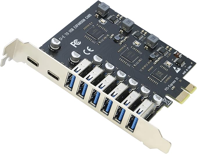 USB 3.0 PCIe Card RIITOP PCI-e to 2Port USB C + 6 Port USB 3.0 Internal Expansion Card 5Gbps