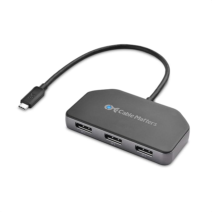 Cable Matters Windows Only Triple Monitor USB C Hub with 3X DisplayPort and 100W Charging - Support up to 8K and 4K 120Hz HDR - Thunderbolt 4 USB4 Compatible for Surface Pro XPS
