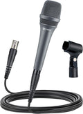 CAROL AC-900 XLR Wired Vocal Microphone – Dynamic Supercardioid Mic with Dual-Engine AHNC Noise Cancelling Tech for Singing Karaoke Stage &amp Studio Includes Mic Clip &amp 14.8ft XLR Cable - Gra