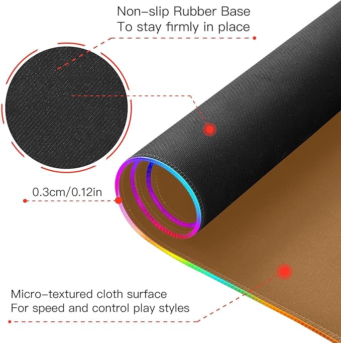 Camel Mouse Pad Gaming Mousepad Non Slip Desk Mat Wireless Charging Computer Mouse Pads RGB Keyboard Mats Pad for Office Desktop Home 35.4 x 15.7 in