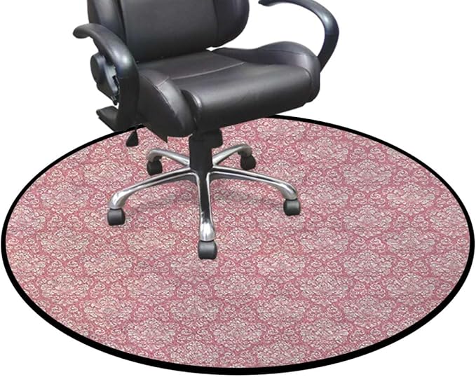 Light Pink Marble Round Area Rug Throw Rugs Soft Washable Small Round Floor Mats for Bedroom Living Room Romantic Rose Flower Bouquet Blooms Pastel Diameter 59 in