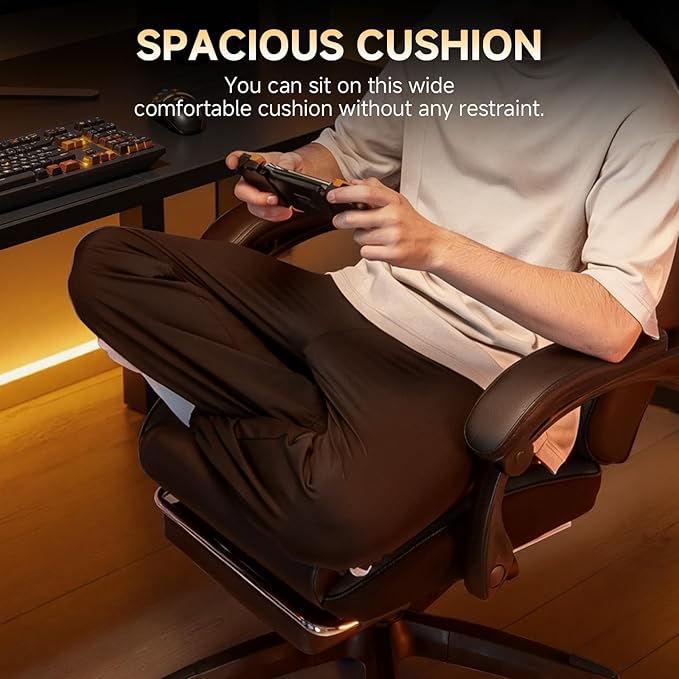 GTPLAYER Gaming Chair High Back Leather Computer Game Chair with Footrest Ergonomic Height Adjustable Office Chair with Removable Cover and Lumbar Support for Gaming and Work (Black)