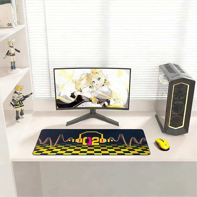 Mouse Pad Kagamine Rin &amp Len Collaboration Series 35.4 x 15.7 Large Anime Large Desk Pad