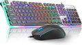 Camiysn Gaming Creamy Keyboard and Mouse Black 104 Keys RGB and 6 Speed RGB Mouse Combo Pudding Keycaps Silent Computer Keyboard for Computer/PC/Laptop/Mac/Windows/Office