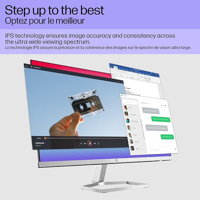 HP Series 5 524sf Monitor 94C17AA#ABA (Replaces M24f) 24 FHD IPS (1920x1080) Display 1x HDMI 1x VGA Flicker-Free Ideal for Home &amp Business Black/Silver