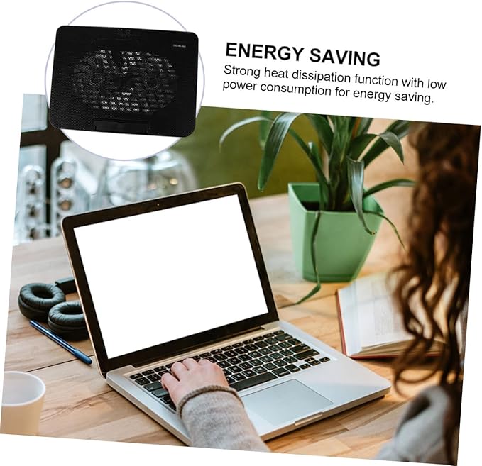 Artibetter Laptop Cooler Dual Fans for Efficient Heat Dissipation USB Powered Notebook Cooling Mat Black for Gaming and Work Use