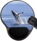 MSD Mousepad Wrist Rest Protected Mouse Pads/Mat with Wrist Support Design for Water Ocean Whale Sea Mammal Big Humpback Animal Tail Nature Blue Wildlife