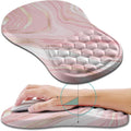 Hokafenle Ergonomic Mouse Pad Wrist Support Wrist Rest Mousepad for Carpal Tunnel Pain Relief with Integrated Memory Foam Slope Massage Bulge (11.8x7.9 inchPink Fluid