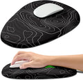 Hokafenle Ergonomic Mouse Pad Wrist Support with Stepped-wedge Design Wrist Rest Pain Relief Mousepad Filled with Memory Foam Carpal Tunnel Mousepad for Wireless Mouse(12x8 inch Topographical Line)