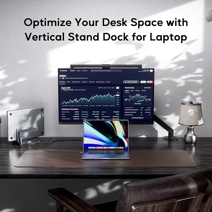 MacBook Pro Air Docking Station Vertical USB C Laptop Docking Station with M.2 SSD Slot HDMI 4K@60Hz 4 USB A/C Max 10Gbps Ethernet SD/TF PD Dock for MacBook/USB-C Win Laptops - Grey
