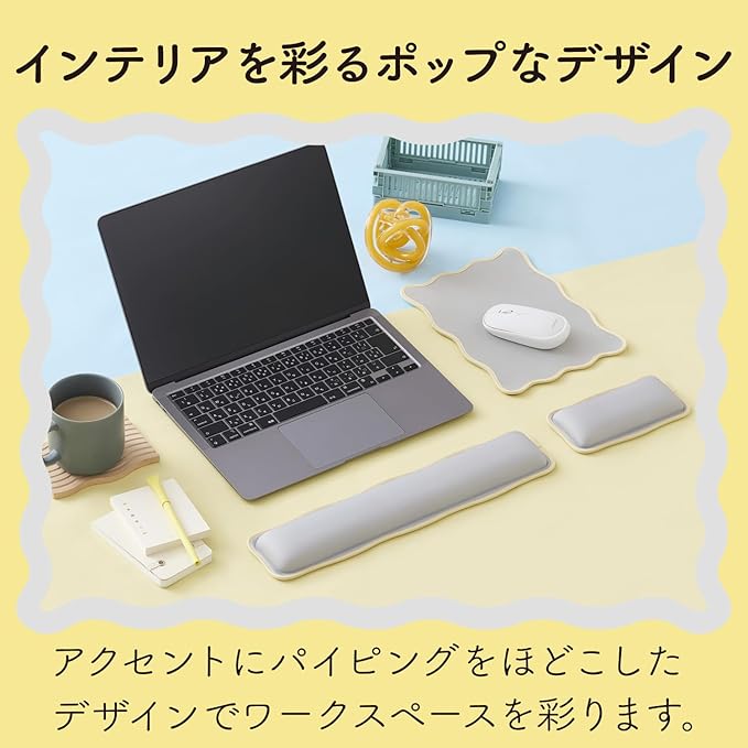 Elecom Mouse Pad Wrist Rest Short Wave UKIU Gray MOH-UKS01GY