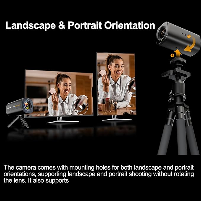 AVMATRIX FHD 4K Webcam with 1/1.28 Sensor 10X Optical Zoom 75.4° Wide Angle ToF Auto Focus Streaming Camera with USB3.0 &amp HDMI Out Work with OBS Zoom Teams YouTube/Twitch/Facebook EGALE T10-4K