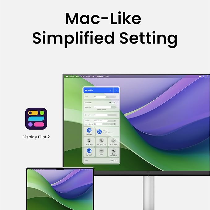 BenQ MA320U 32” 4K 3840x2160 Monitor for MacBook® Pro/Air Dual USB-C 90W Power Delivery Mac Color Match USB Hub Brightness &amp Volume Control on Mac Height &amp Tilt Adjustable Stand P3 Colo