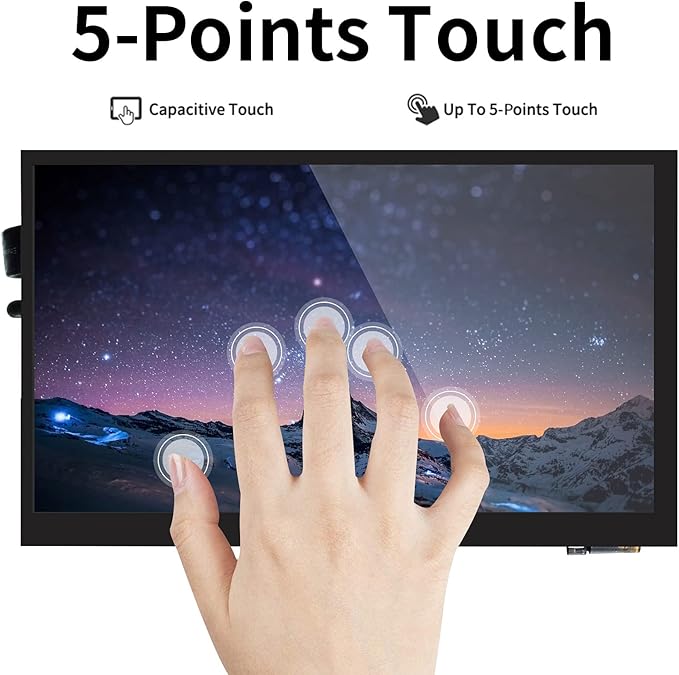 7 inch Capacitive Touch Screen IPS Screen Display 1024x600 Resolution 7 HDMI LCD Module for Raspberry Pi Jetson Nano Developer Kit PC Supports Various Systems