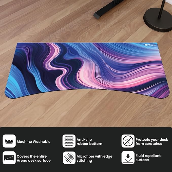 Arozzi Arena Gaming Desk Mat Full Surface Custom Desk Pad Interchangeable Water Resistant &amp Washable Computer Desk Mouse Pad with Stitched Edges (D029)