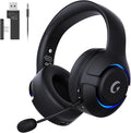 Gtheos Wireless Gaming Headset for ps5 ps4 Elden Ring PC Mac Switch Bluetooth 5.3 Gaming Headphones with Noise Canceling Microphone 45H Battery RGB Light Black