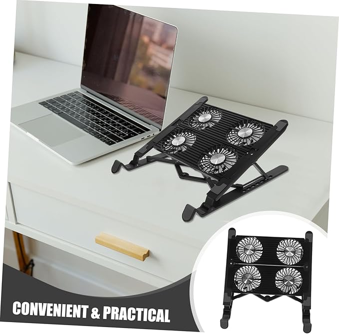 Veemoon 1Set Adjustable Laptop Cooling Stand Ergonomic Notebook Riser with USB Interface Portable and Space Saving Design Compatible with Laptops and Gaming Devices
