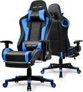 GTPLAYER Gaming ChairGamer Chair with Bluetooth and Adjustable BackrestSeat Height Adjustable Computer Chairs with 3D ArmrestsVideo Game Chair with Footrest Speakers (Blue)