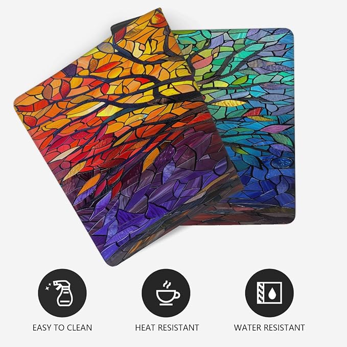 Color Tree Glass Large Mouse Pad Gaming Mousepad Desk Mat for Desktop Computer Keyboard Waterproof Mouse Mat Desk Pad with Non-Slip Base for Game School Office Home 35.4 x 15.7