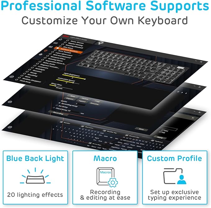 RK ROYAL KLUDGE RK96 90% Triple Mode BT5.0/2.4G/USB-C Hot Swappable Mechanical Keyboard with Magnetic Wrist Rest 96 Keys Wireless Gaming Keyboard with Software Blue Backlight