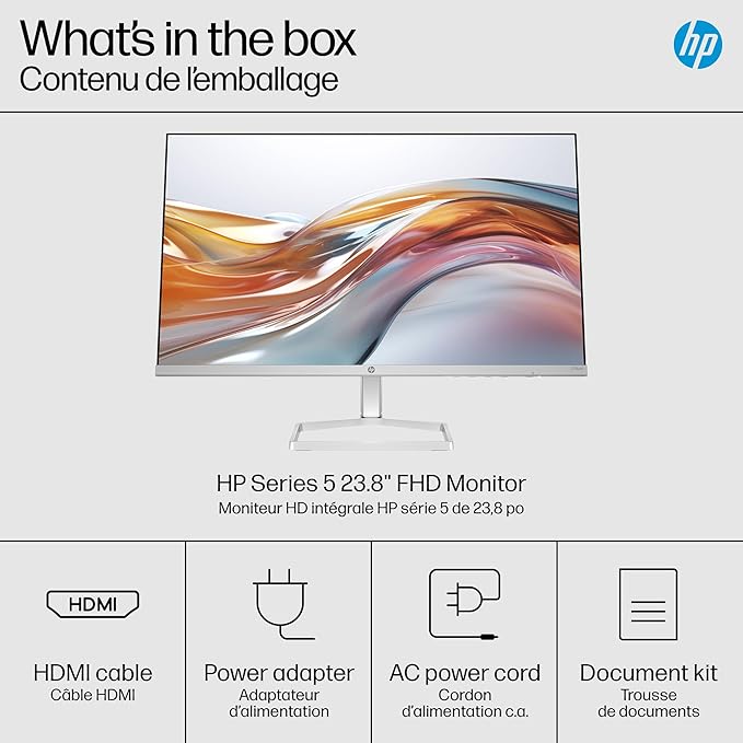 HP Series 5 24 inch FHD Monitor Full HD Display (1920 x 1080) IPS Panel 99% sRGB 1500:1 Contrast Ratio 300 nits Eye Ease with Eyesafe Certification 524sw (2024)