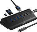 10-in-1 USB C Hub with Detachable Cable USB 3.2 Gen2 10Gbps 4K 60Hz HDMI 100W PD SD/TF Reader - Aluminum Docking Station for Laptop PC MacBook Pro/Air M1-M5 Mac mini (Carbon Black)