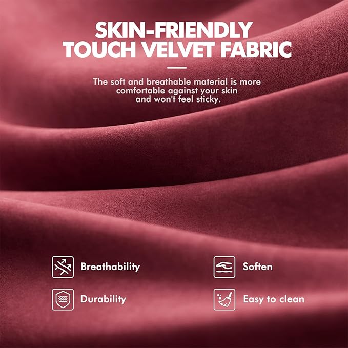 Soontrans Red Velvet Fabric Gaming Chairs with Footrest Ergonomic Comfortable Video Gamer Chair Reclining Office Computer Desk Game Chairs with Massage Lumbar CushionHeadrest for Adult